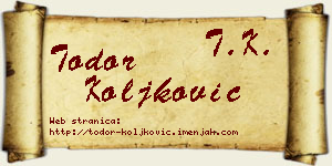 Todor Koljković vizit kartica